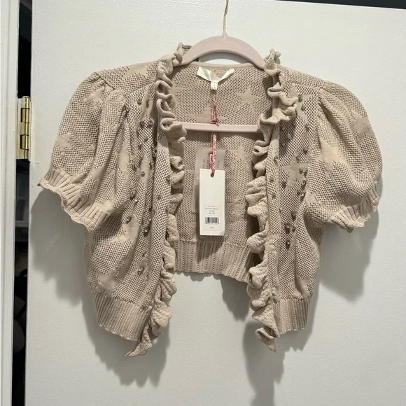 Love shack fancy rizina crop cardigan anchor - Picture 4 of 7